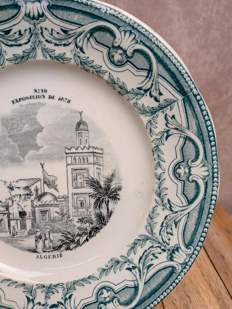 Assiette parlante Terre de Fer Creil et Montereau Algérie 1878 n°210