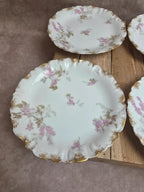 Service à dessert ancien porcelaine de Limoges Cfh Gdm – 7 pièces