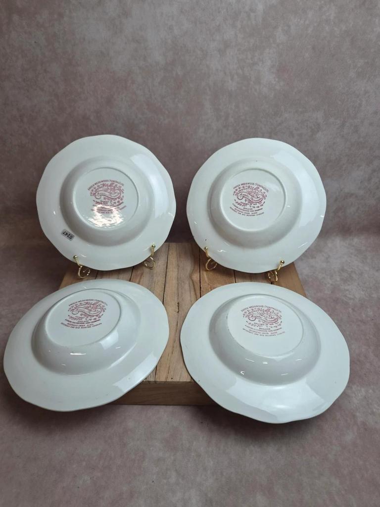 Lot de 4 assiettes creuses Enoch Wedgwood – Asiatic Pheasants – Faïence anglaise vintage