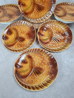 🐟 Lot de 6 grandes assiettes poissons Sarreguemines vintage
