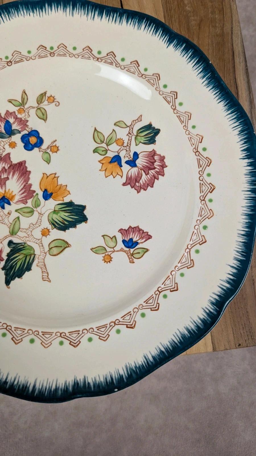 Lot de 2 assiettes anciennes Longwy « Shanghai »