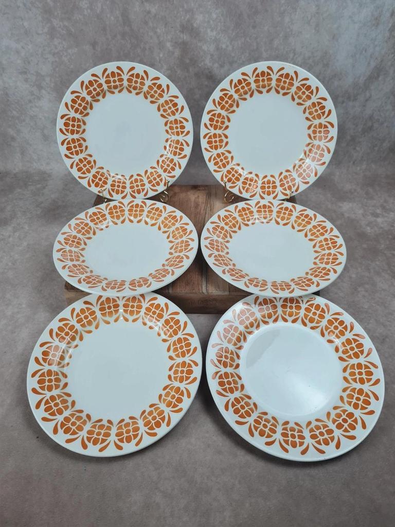 Lot de 6 assiettes semi-creuses Sarreguemines 🍊