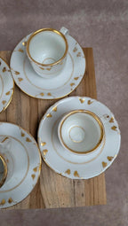 Lot de 6 tasses anciennes Vieux Paris et leurs 6 soucoupes dorées