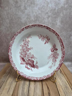 Plat creux ancien Creil & Montereau – modèle Lilas – Terre de fer – décor bordeaux 🌿