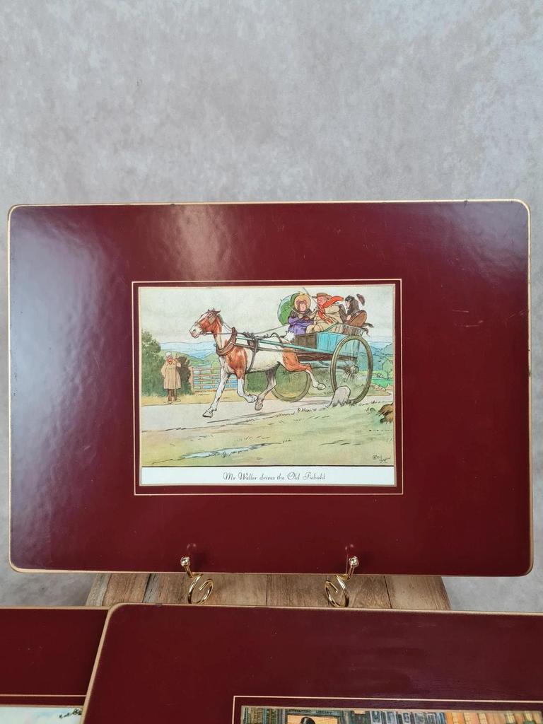 Lot de 6 dessous de table Lady Clare Matador 🍷 | Scènes Charles Dickens vintage 🇬🇧