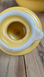 Ensemble Lipton vintage théière tasse empilable jaune