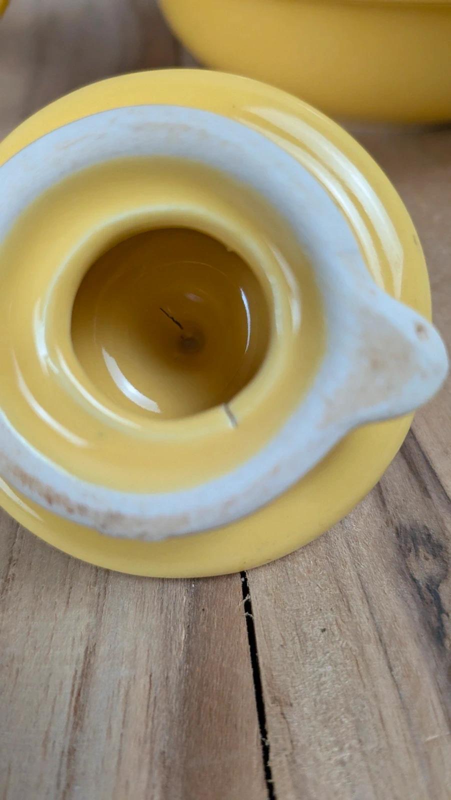 Ensemble Lipton vintage théière tasse empilable jaune