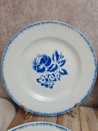 Lot de 10 assiettes plates vintage Digoin Sarreguemines modèle Simone Egp bleu 💙