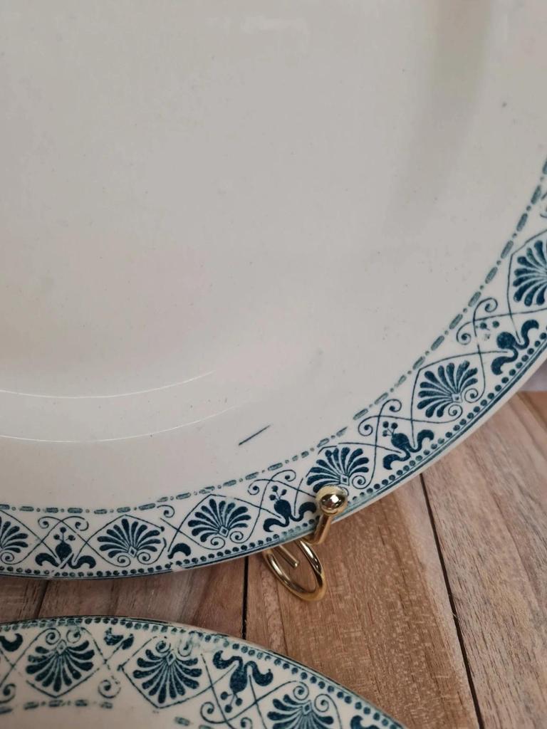Lot de 2 assiettes plates anciennes Terre de Fer Salins modèle Celtic 💙