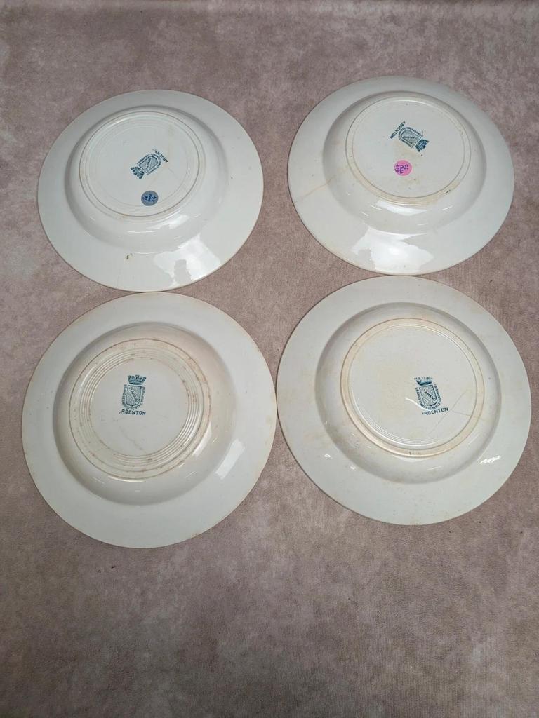 Lot de 4 assiettes creuses Terre de fer St Amand Argenton