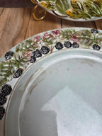Lot de 6 assiettes à dessert en barbotine Saint-amand-les-eaux – Décors fruits