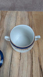 Petite boîte porcelaine Limoges bleu & doré