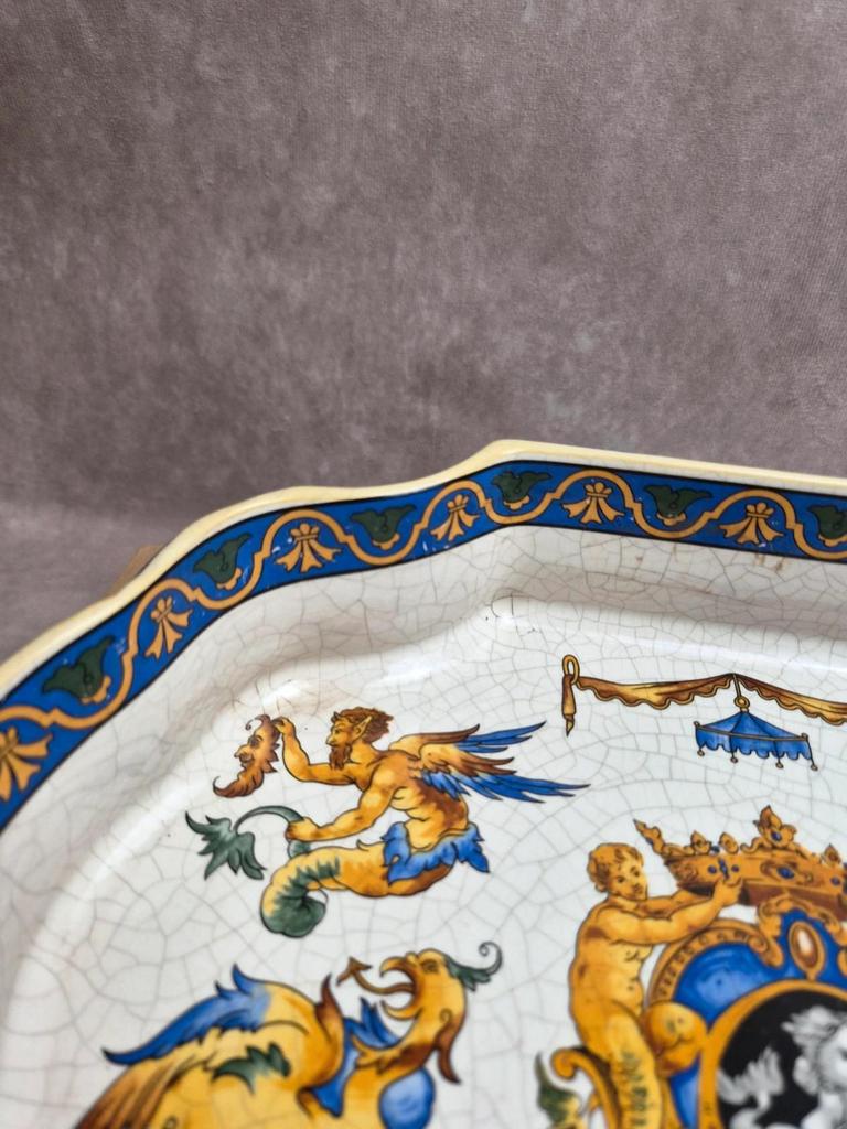 Centre de table ancien Keller & Guérin Lunéville attribué – décor Renaissance Xixe