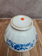Paire de bols anciens Terre de fer décor floral bleu 💙