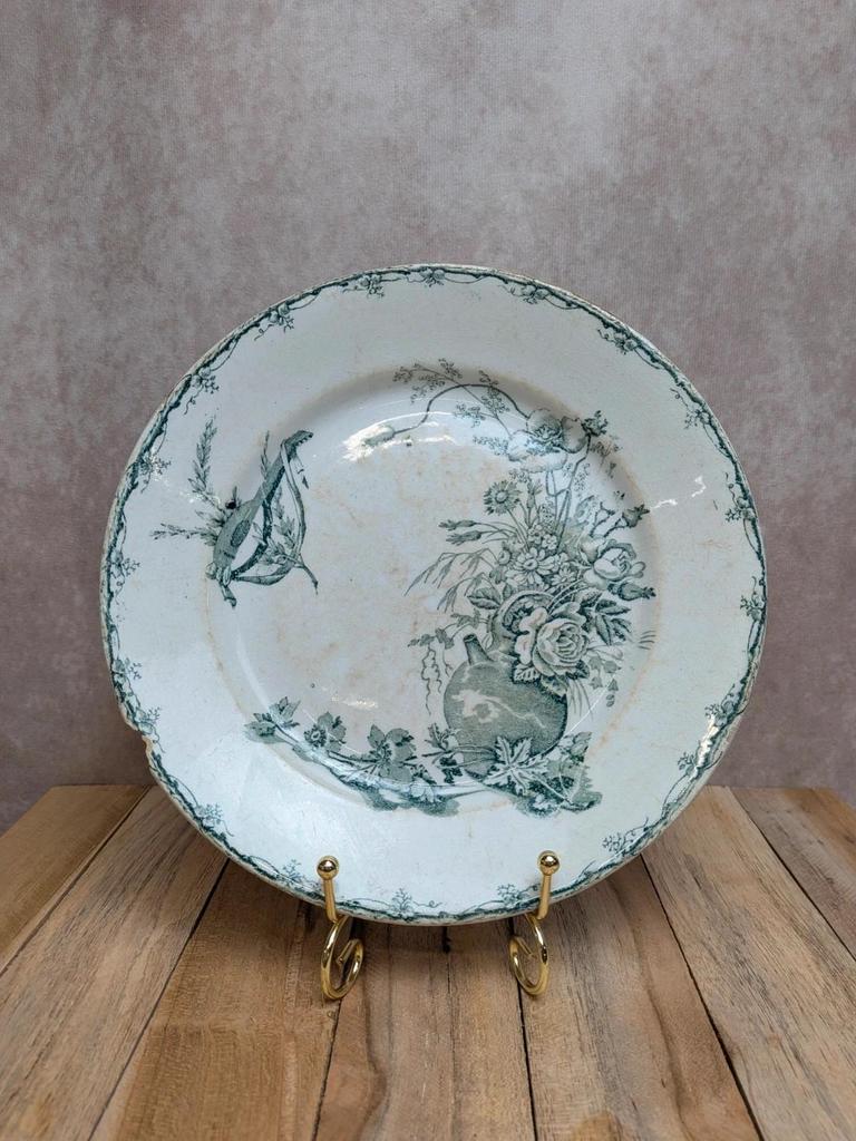 Assiette terre de fer Lunéville modèle champêtre