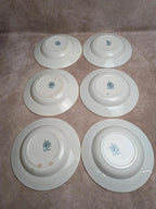 Lot de 6 assiettes creuses anciennes en terre de fer Moulin des Loups Hamage, modèle Provence