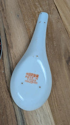Bol et cuillère chinoise en porcelaine – décor floral noir