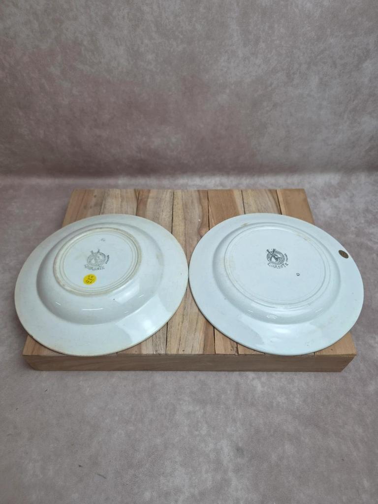 Assiettes Moulin des Loups modèle Charente – Art Déco – 1 plate + 1 creuse