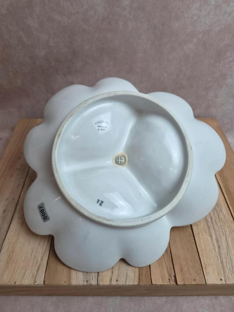Serviteur 3 compartiments Pillivuyt France – décor Virginie signé Molling