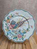Assiette décorative en faïence Ânfora Águeda – Portugal – Oiseau exotique peint à la main