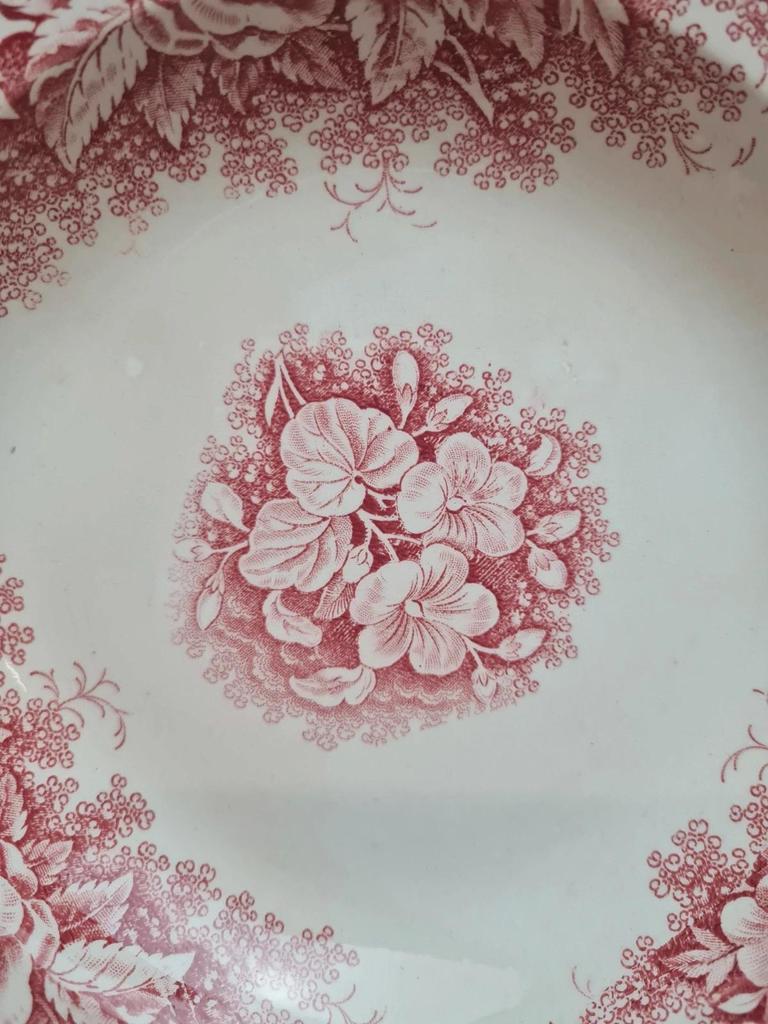 Assiette creuse Terre de Fer Sarreguemines modèle Jardinière rouge