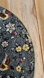Lot de 2 assiettes anciennes Delton Ware motif oiseaux & fleurs