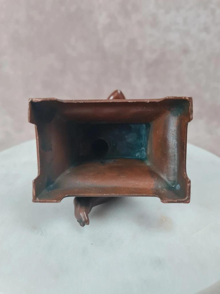Statuette ancienne faune joueur de flûte de Pan 🗿 déco bronze Xixe
