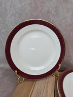 Lot de 12 assiettes à dessert Digoin Sarreguemines “rubis”