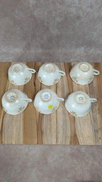 Lot de 6 tasses Gien Yokohama & 6 soucoupes M&s – porcelaine française