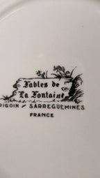 Assiette Sarreguemines Fables de La Fontaine, Le Chat