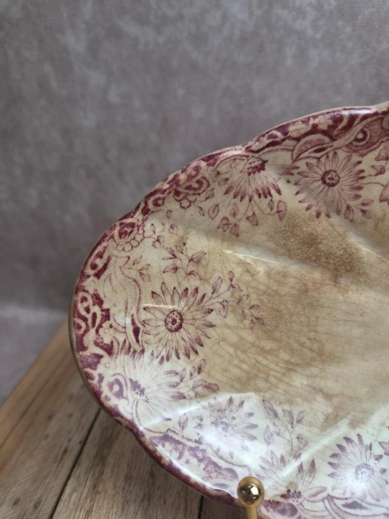 Rare ravier terre de fer Lebacqz & Bouchart – Lucerne rouge