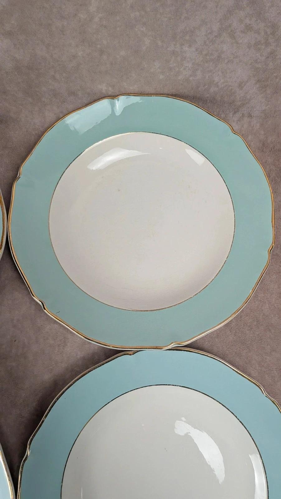 Lot de 6 assiettes creuses anciennes Seranord Saint-amand – Modèle Chambord