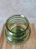 🪞 Grand vase ancien en verre vert doré signé Fains