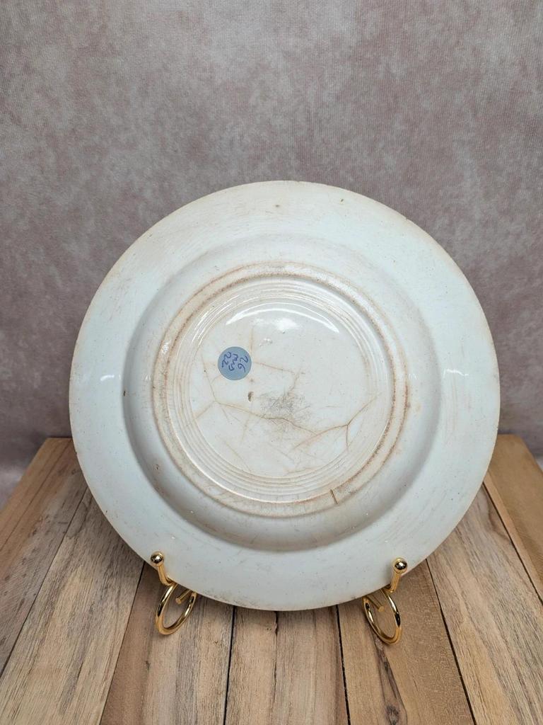 Assiette creuse ancienne Terre de Fer décor floral