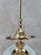Ancien bougeoir / lampe à huile en laiton