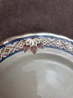 Compotier ancien Creil et Montereau B & Cie – faïence fine polychrome Xixe
