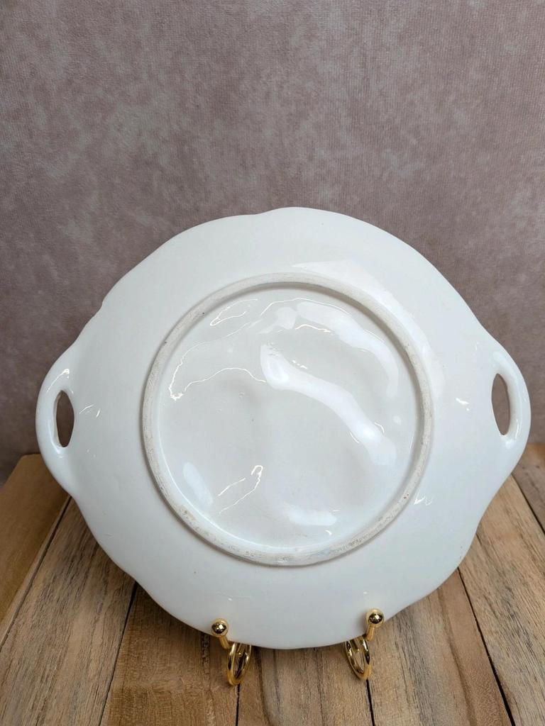 Assiette ancienne en barbotine motif citrons