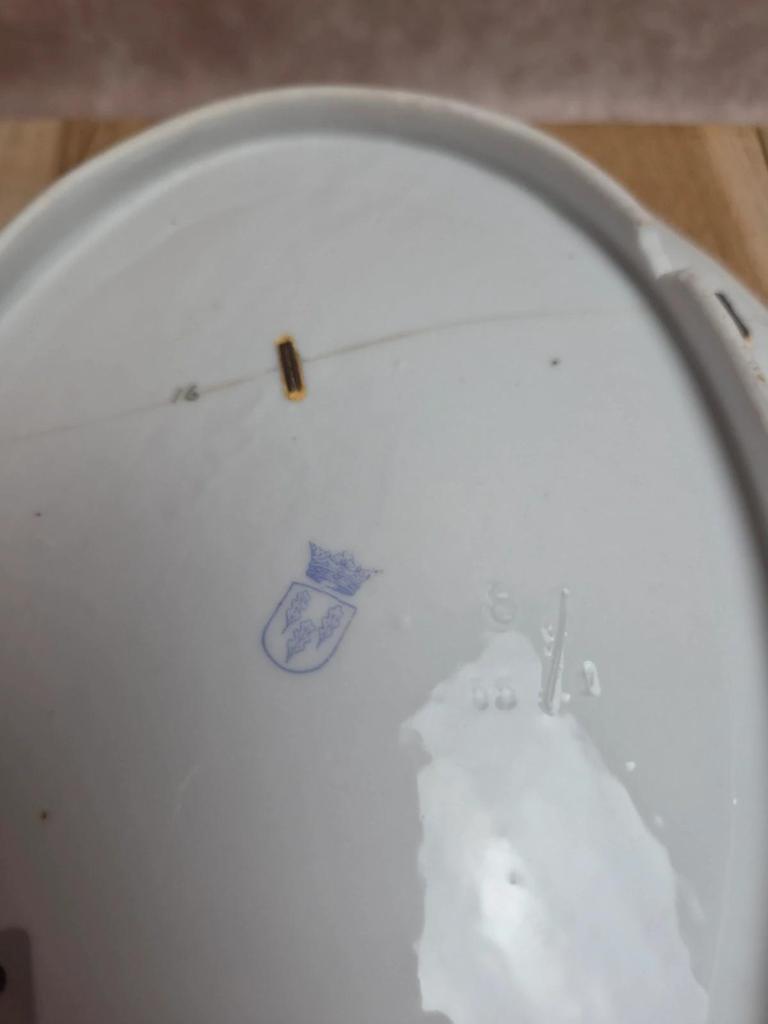 Ancien vide-poche / plateau en porcelaine Von Schierholz Plaue – début Xxe