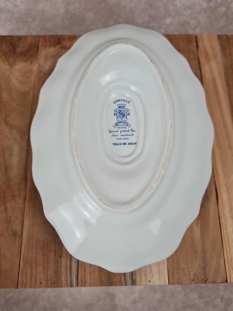 Saucière ancienne Kg Lunéville modèle Toile de Jouy 💙