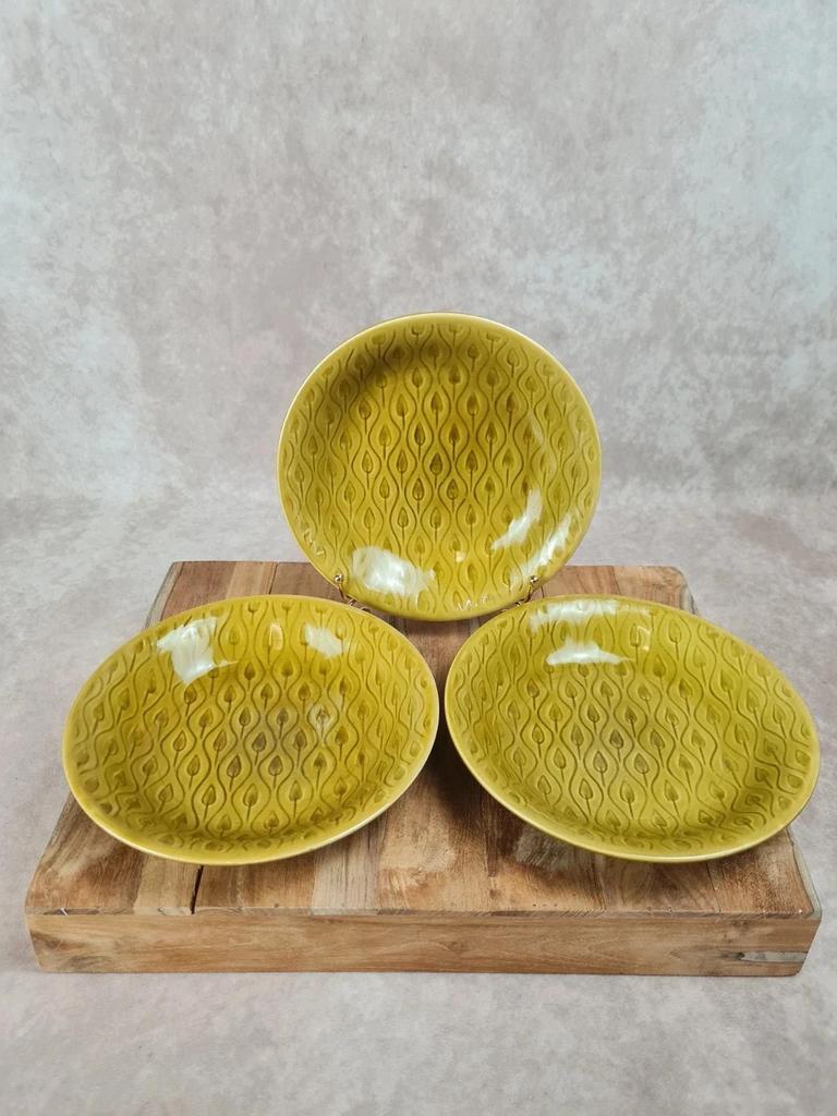 🍋 Lot de 3 assiettes creuses vintage Longchamp France