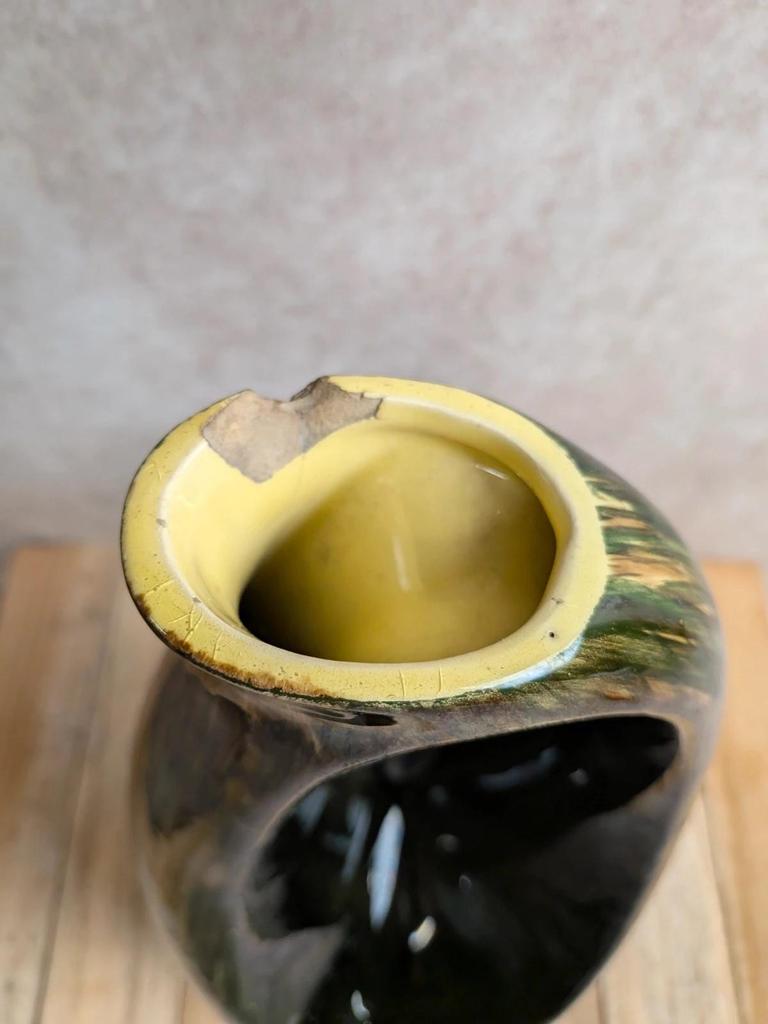 Grand vase pichet Saint-clément – Céramique émaillée verte – Vintage