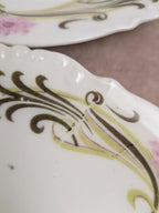 Lot de 5 assiettes à dessert Limoges en porcelaine décor Art nouveau