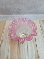 Abat-jour ancien en verre dépoli rose 🌸