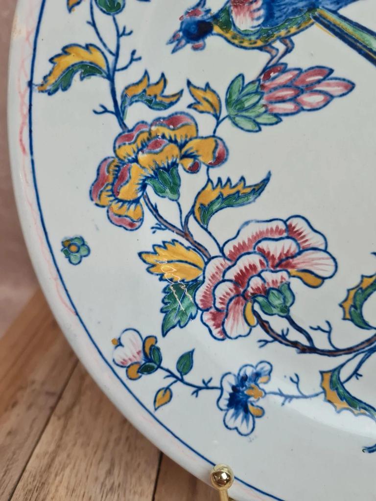 Assiette ancienne Gien Xixe – décor Corne d’abondance peint main 🎨🍃
