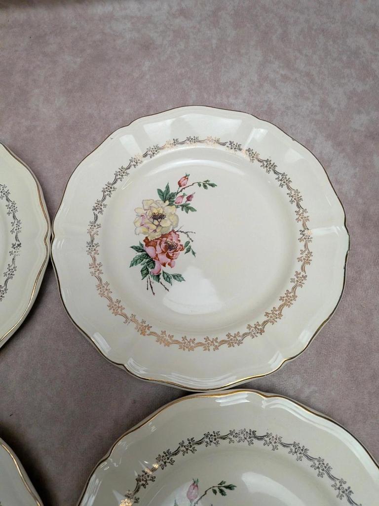 6 assiettes dessert Sarreguemines terre de fer