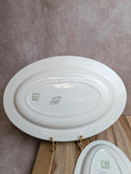 Lot de 3 plats ovales Opaceline Salins liseré doré vintage