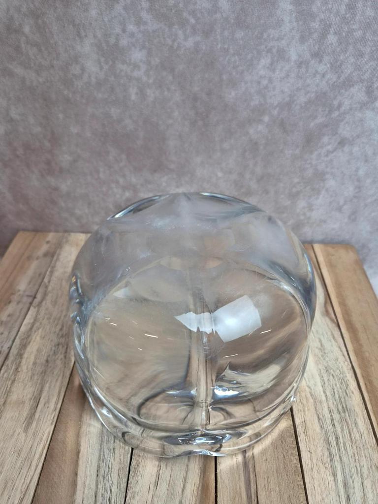 Grande coupe en cristal massif Kosta signée – design scandinave vintage