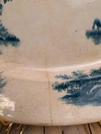 Grand plat ovale Terre de Fer Jules Vieillard Bordeaux modèle aquatique