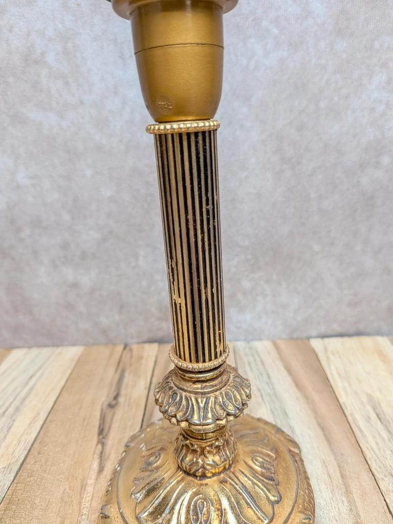 Pied de lampe vintage doré style Louis Xvi – lampe de table rétro