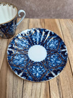 Tasse et soucoupe Imperial Porcelain Saint-pétersbourg cobalt et dorure Russie